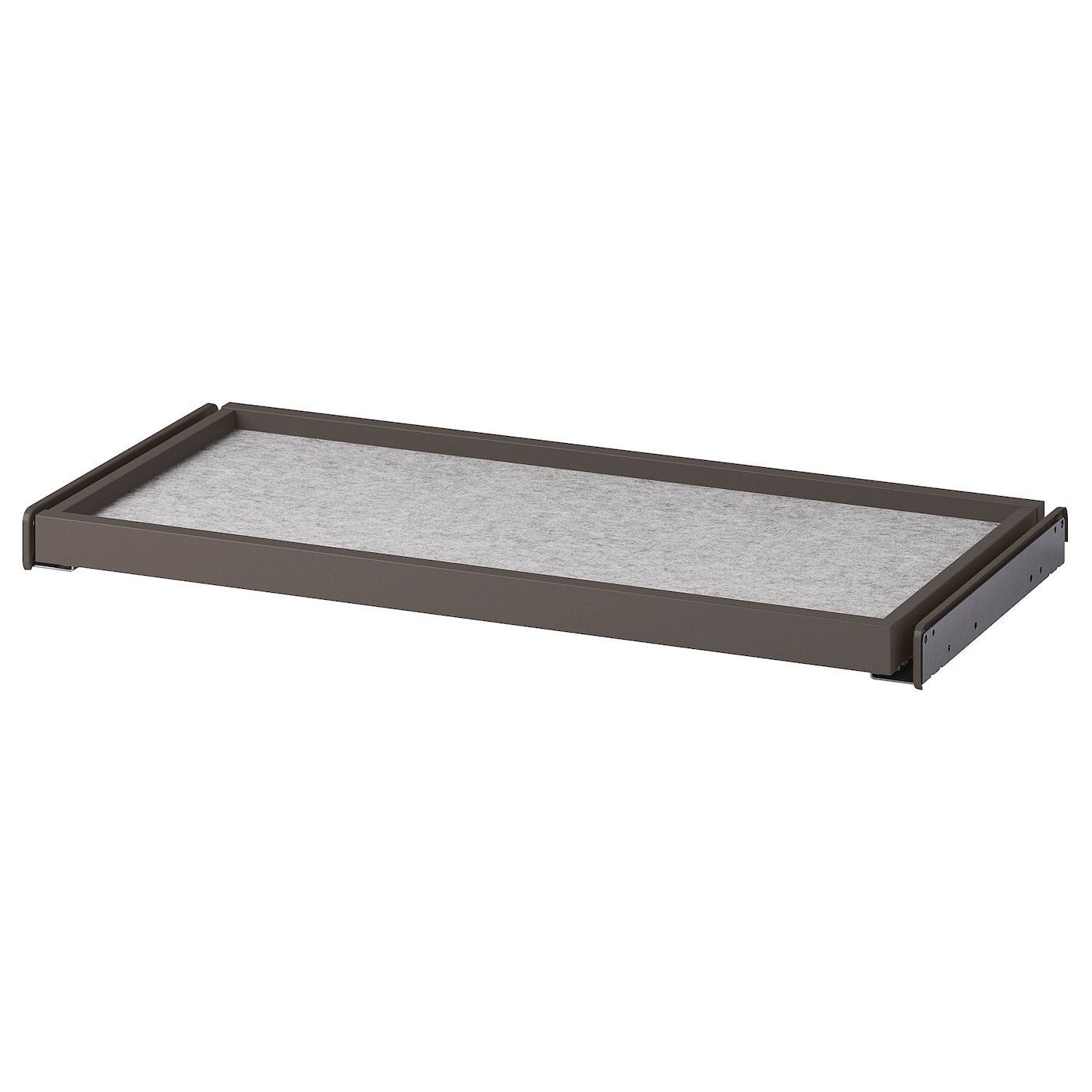IKEA KOMPLEMENT wysuwana taca z matą do szuflady, ciemnoszary/jasnoszary, 75x35 cm
