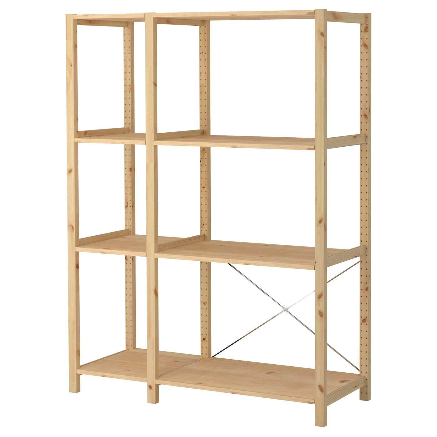 IKEA IVAR 2 sekcje/półki, sosna, 134x50x179 cm