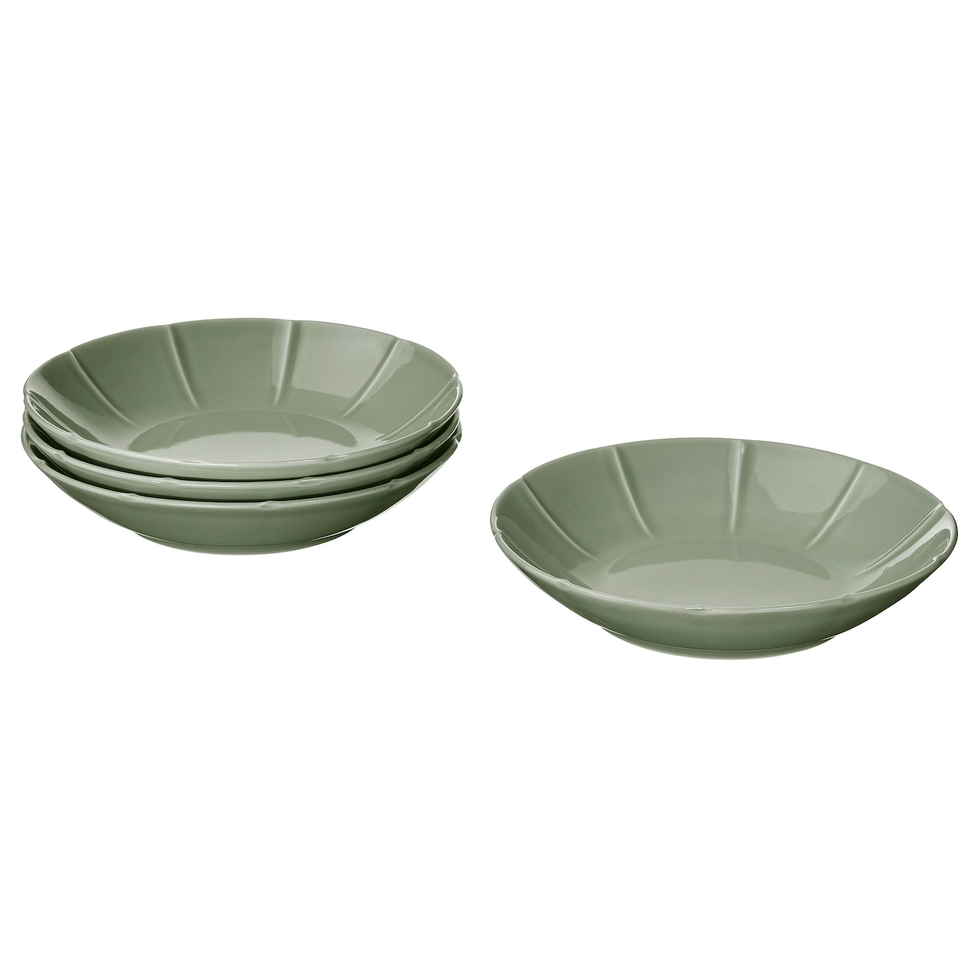 IKEA STRIMMIG talerz głęboki, kamionka blady szaro-zielony, 23 cm