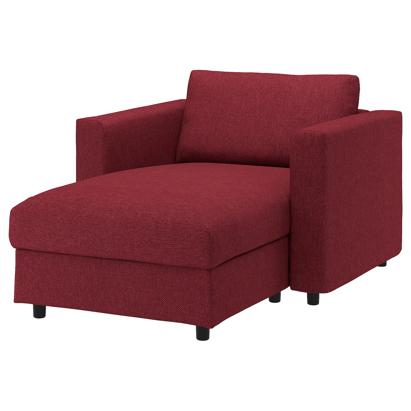 IKEA VIMLE szezlong, Lejde czerwonobrązowy, Wysokość z poduchami oparcia: 83 cm