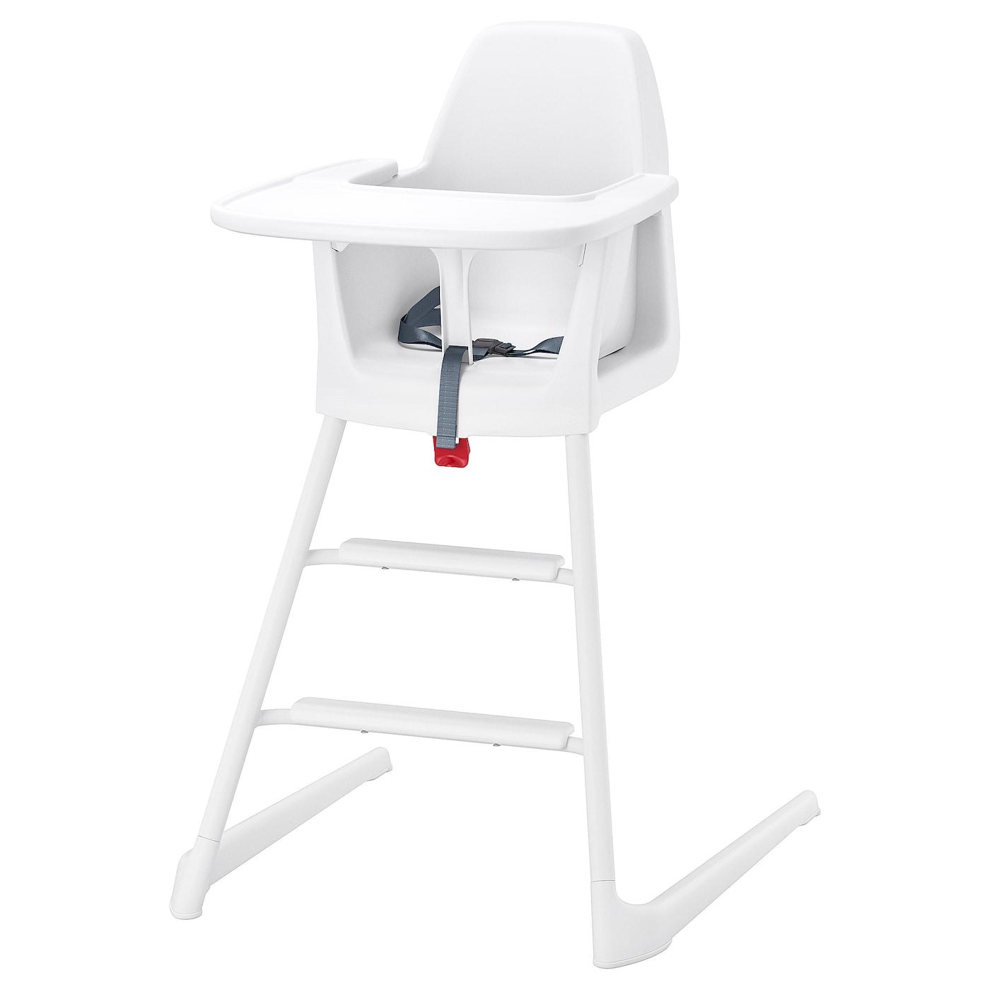 IKEA LANGUR krzesło dziecięce/wysokie z tacą, biały, Szerokość: 56 cm