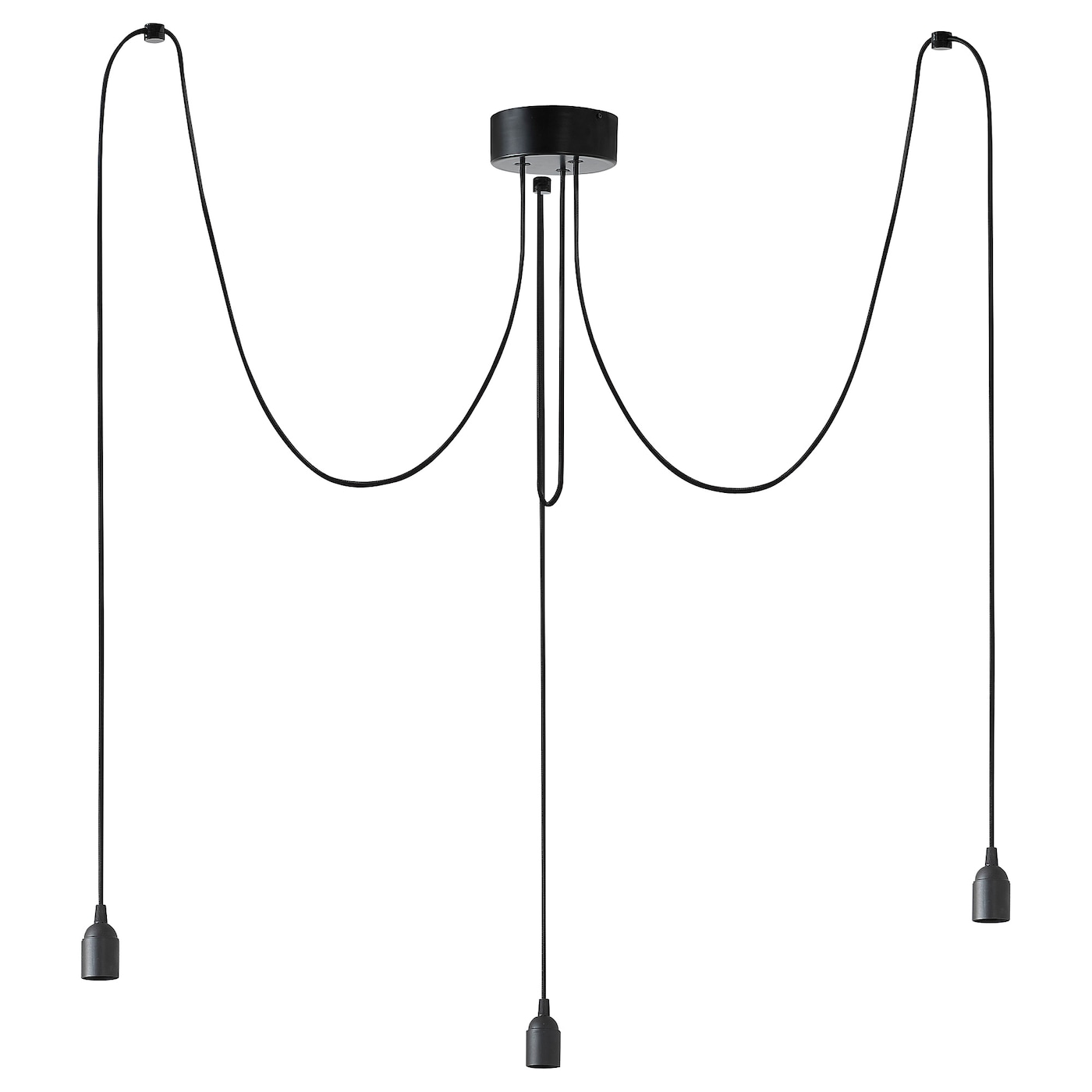 IKEA BENGTSBOL lampa wisząca/3 lampki, czarny, Wysokość: 12 cm