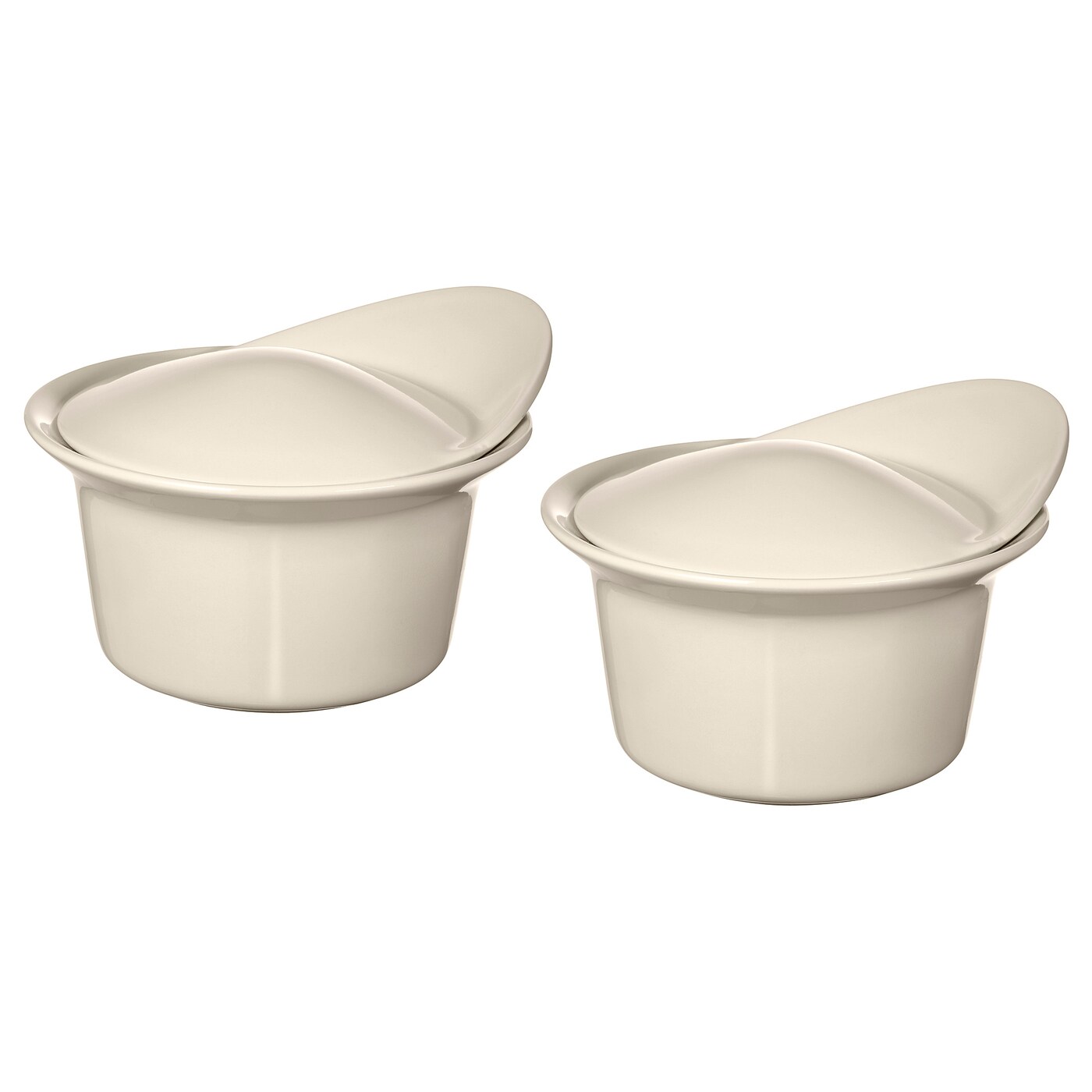 IKEA FÄRGKLAR naczynie żaroodporne z pokrywką, z połyskiem beżowy, 0.2 l