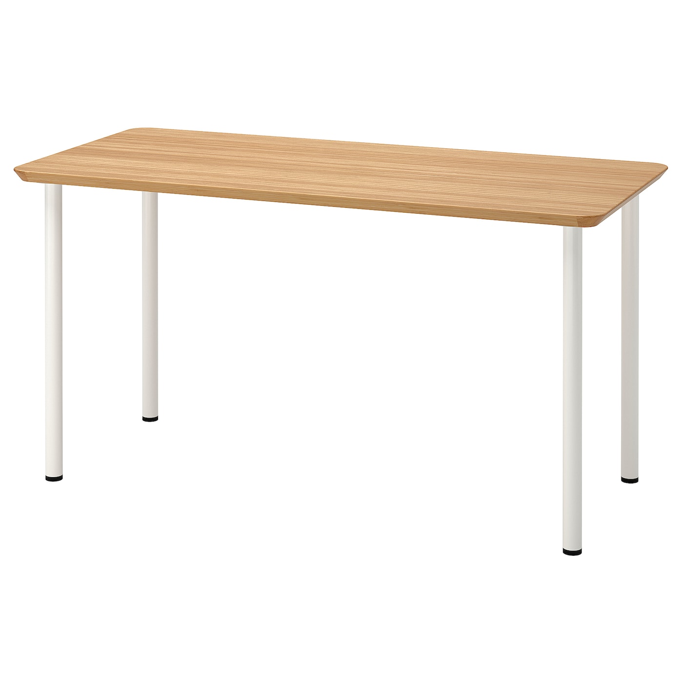 IKEA ANFALLARE / ADILS biurko, bambus/biały, 140x65 cm