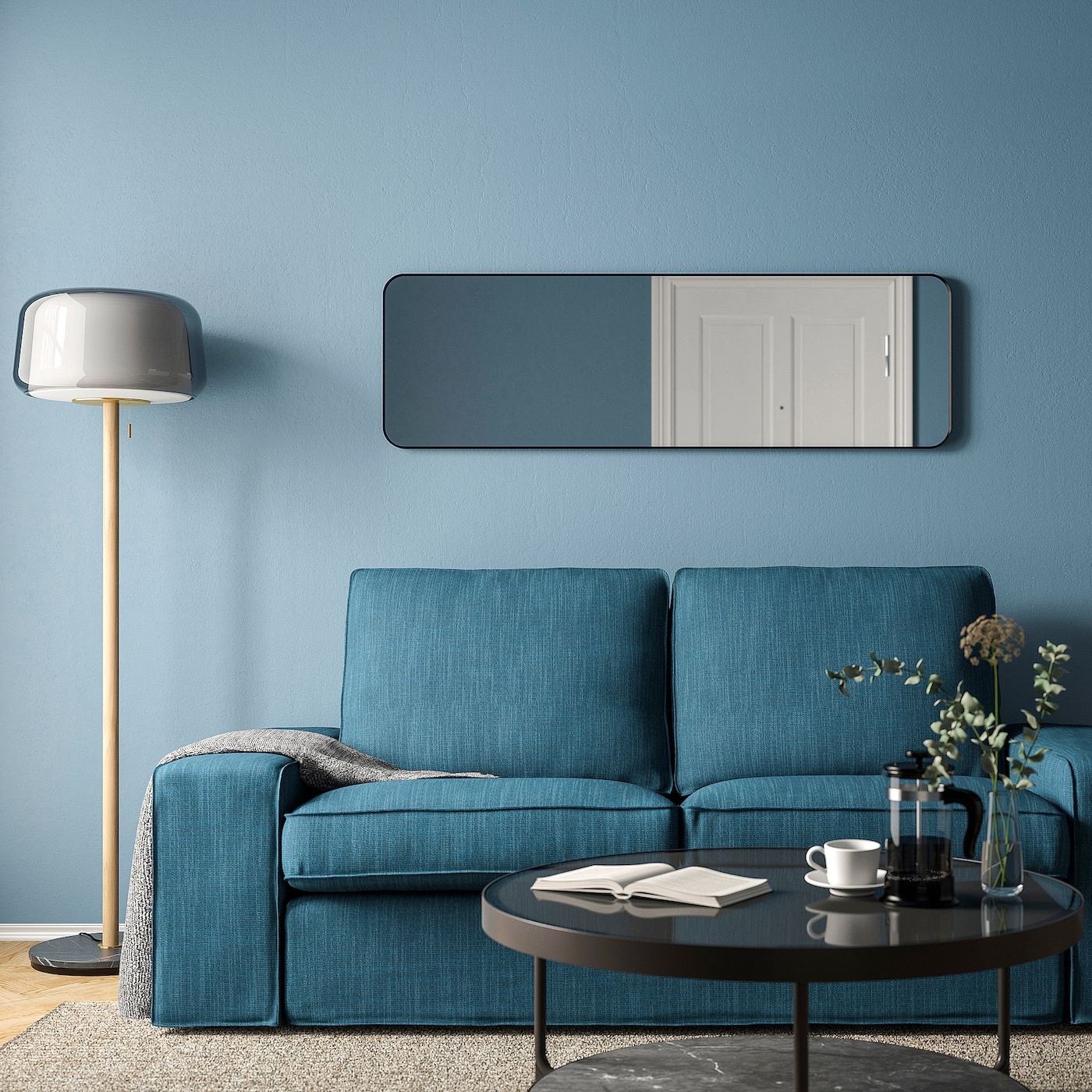 IKEA LINDBYN lustro, czarny, 40x130 cm