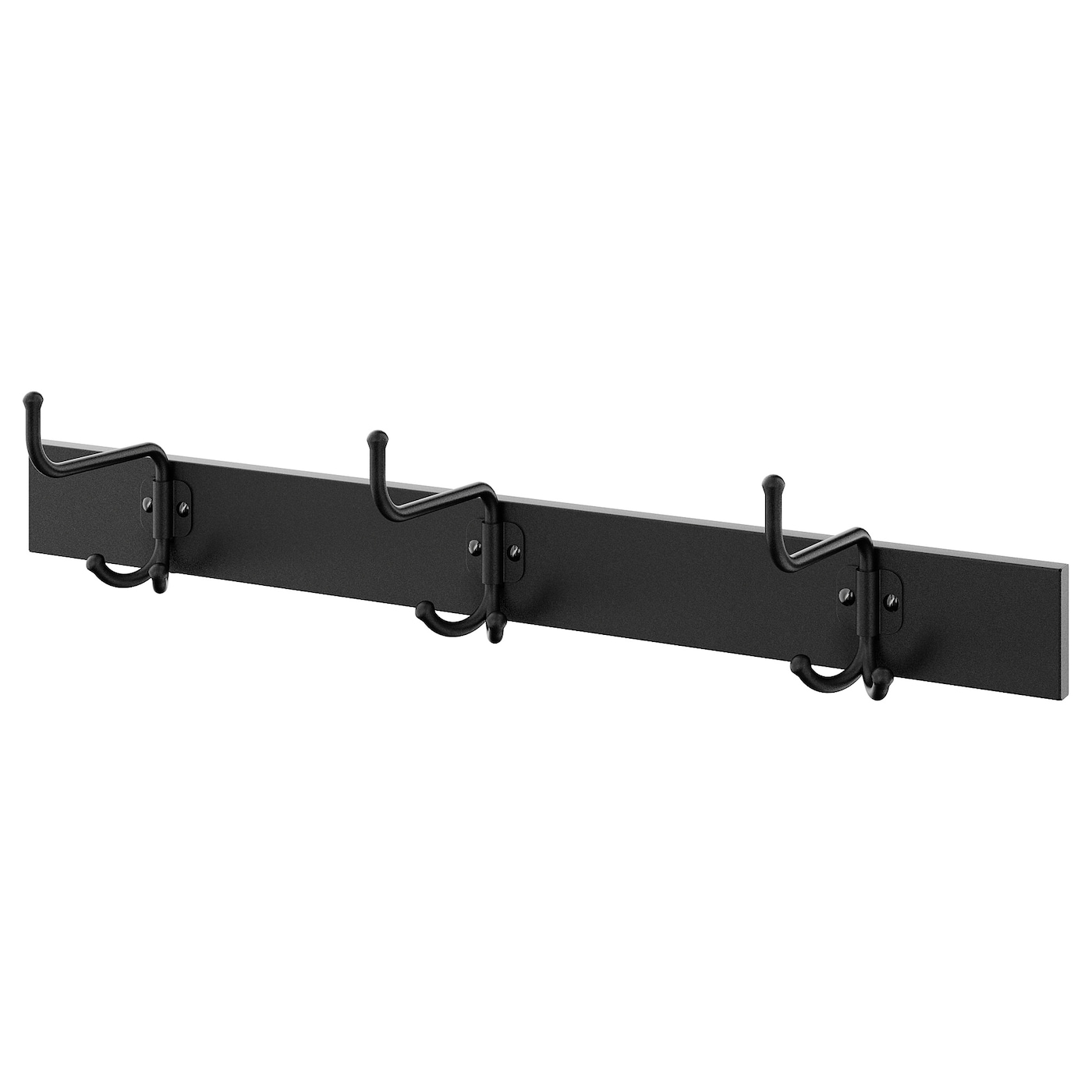 IKEA PINNIG wieszak z 3 hakami, czarny, Szerokość: 79 cm