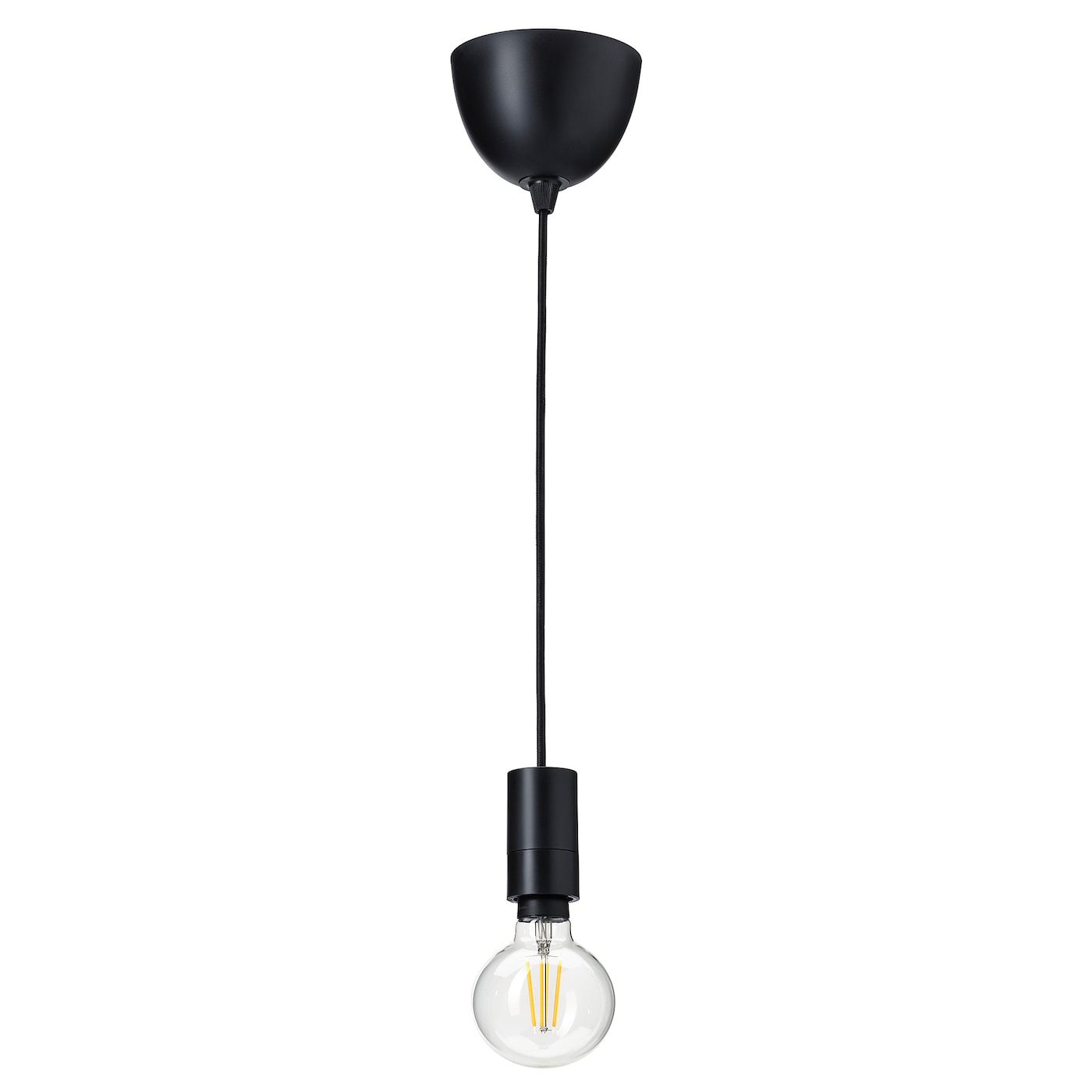 IKEA SUNNEBY / TRÅDFRI lampa wisząca z żarówką, czarny/smart ciepły biały