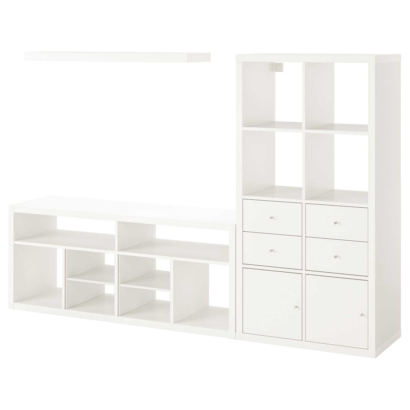 IKEA KALLAX / LACK szafka pod TV, biały, 224x39x147 cm