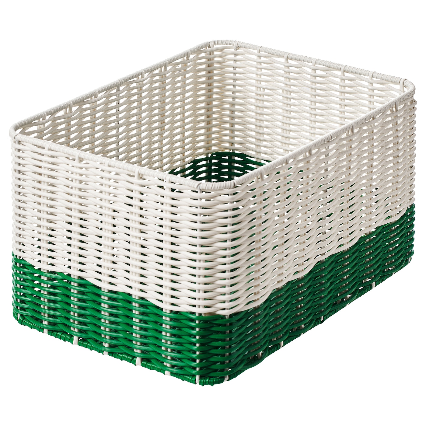 IKEA DJURTRÄNARE kosz, biały/zielony, 25x35x19 cm