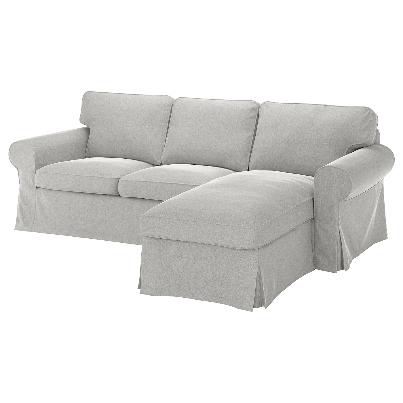 IKEA EKTORP sofa 3-osobowa, z szezlongiem/Tallmyra biały/czarny, Szerokość: 252 cm