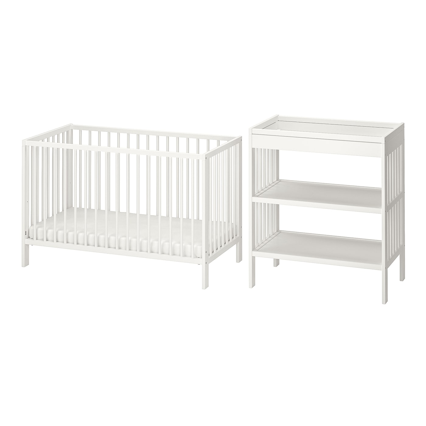 IKEA GULLIVER 2cz zest mebli dla niemowląt, biały, 60x120 cm
