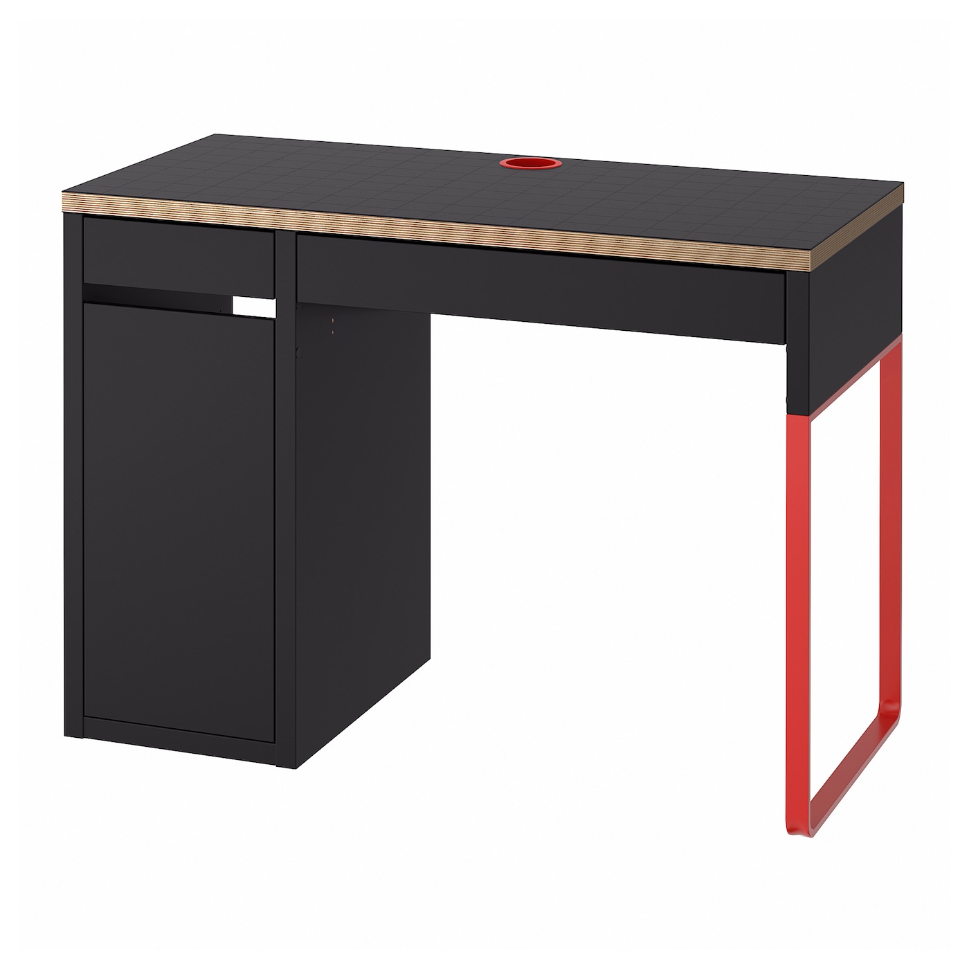 IKEA MICKE biurko, antracyt/czerwony, 105x50 cm