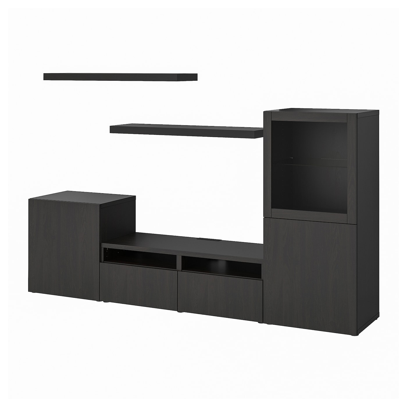 IKEA BESTÅ / LACK szafka pod TV, czarnybrąz, 240x42x129 cm