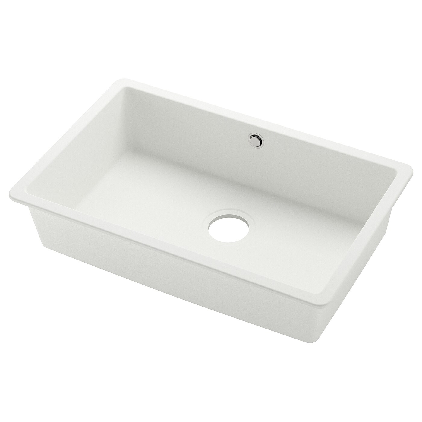 IKEA KILSVIKEN zlew wpuszczany, 1 komorowy, biały kompozyt kwarcowy, 72x46 cm