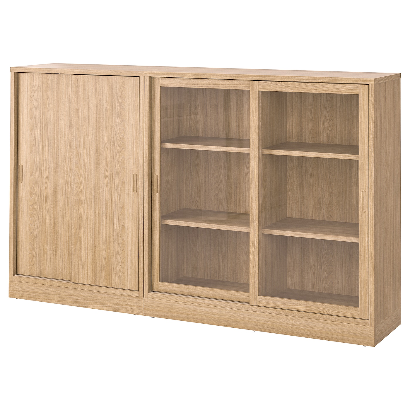 IKEA TONSTAD kombinacja z drzwiami przesuwnymi, okl dęb/szkło bezbarwne, 202x37x120 cm