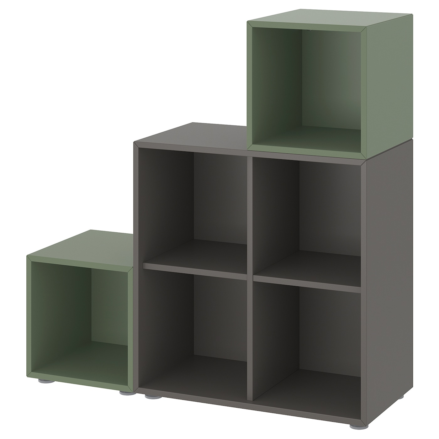 IKEA EKET kombinacja szafek ze stopkami, ciemnoszary/szarozielony, 105x35x107 cm