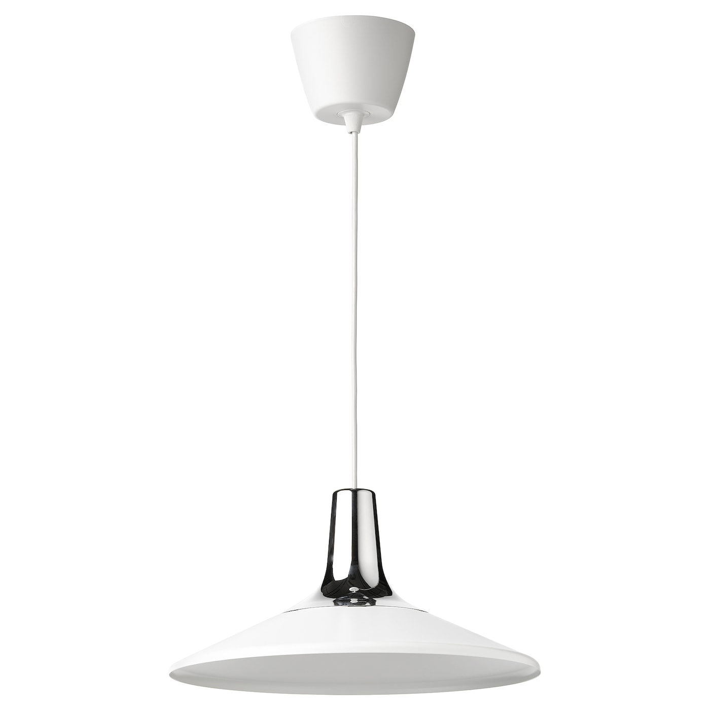IKEA FYRTIOFYRA lampa wisząca, efekt chromowania/biały, 38 cm