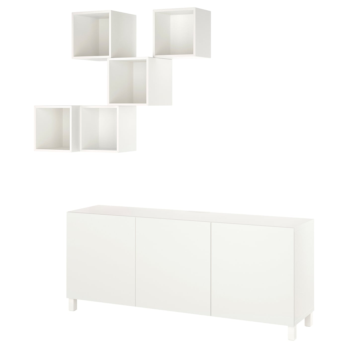 IKEA BESTÅ / EKET TV/kombinacja regałowa, biały/Lappviken/Stubbarp, 180x42x220 cm
