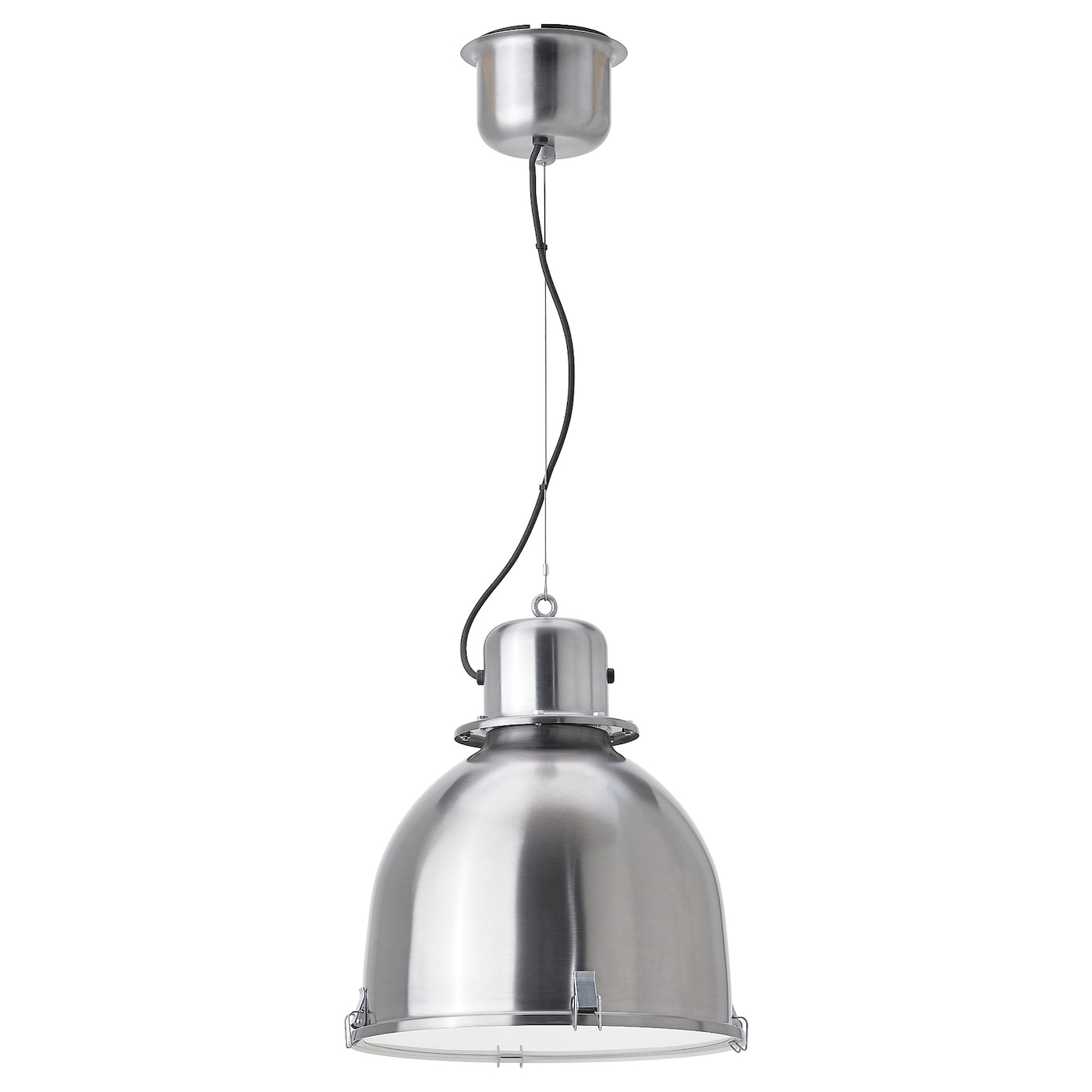 IKEA SVARTNORA lampa wisząca, imitacja stali nierdzewnej, 38 cm
