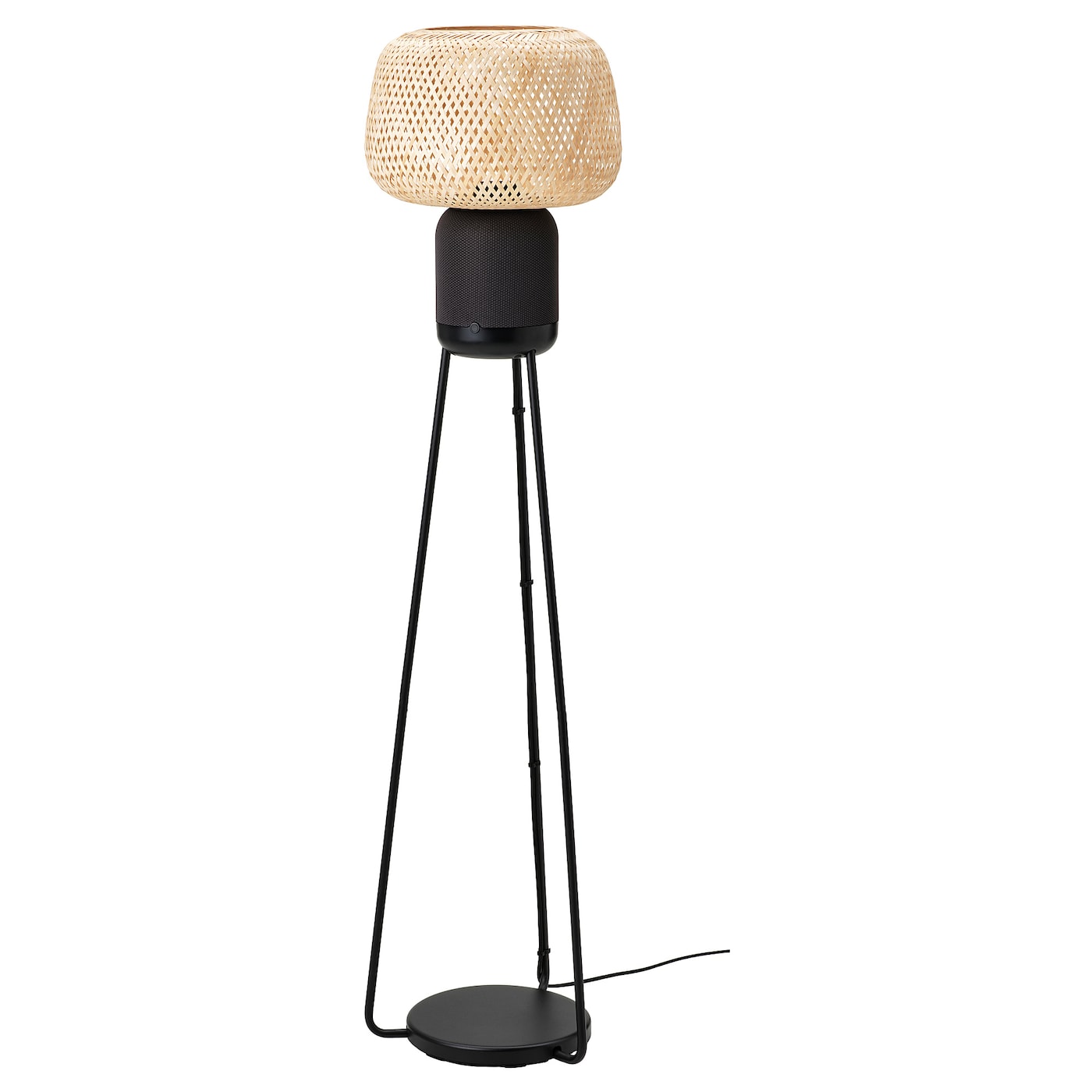 IKEA SYMFONISK lampa podłogowa z głośnikiem Wi-Fi, bambus/smart, Maks.: 15 Wat