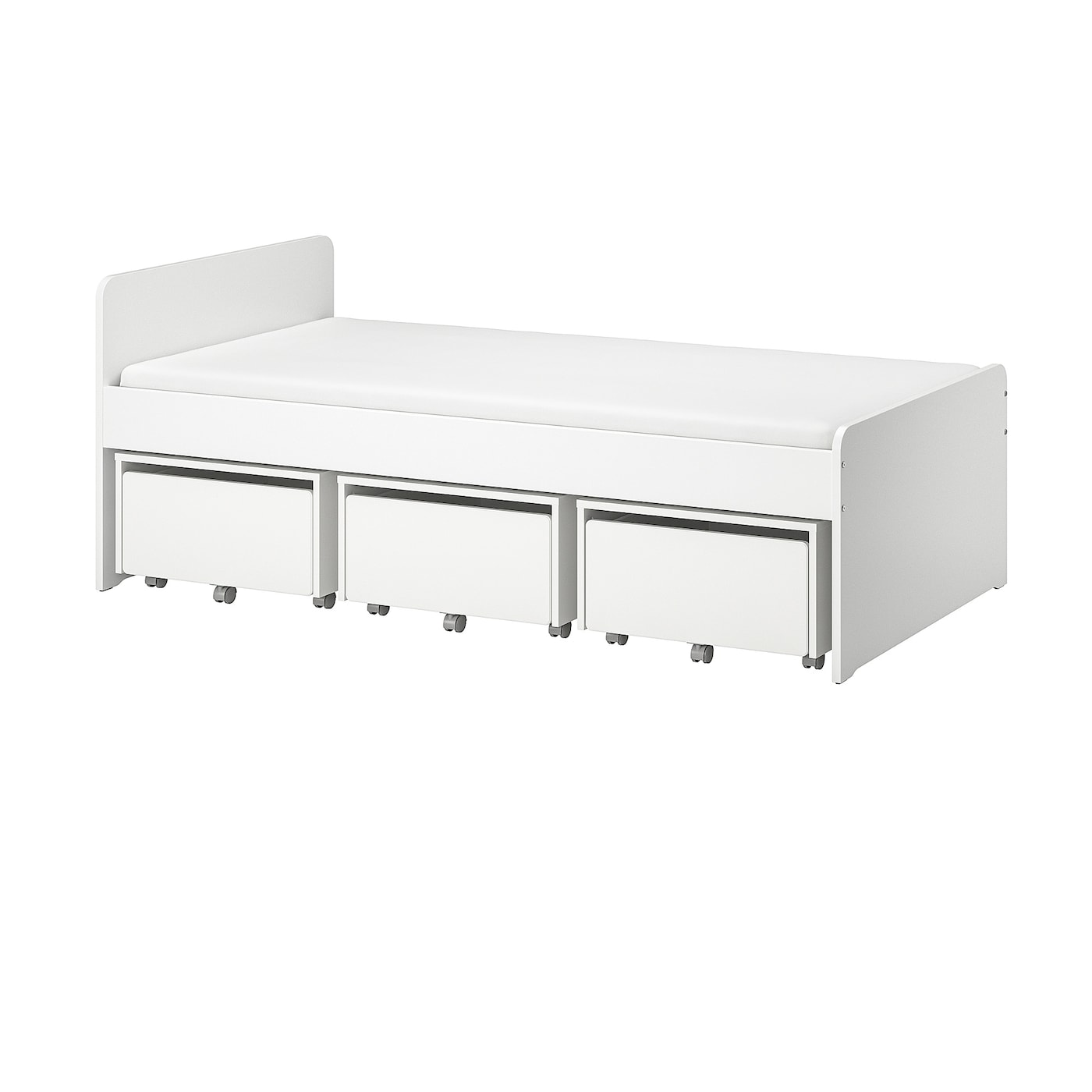 IKEA SLÄKT rama łóżka z 3 poj na pościel, biały, 90x200 cm