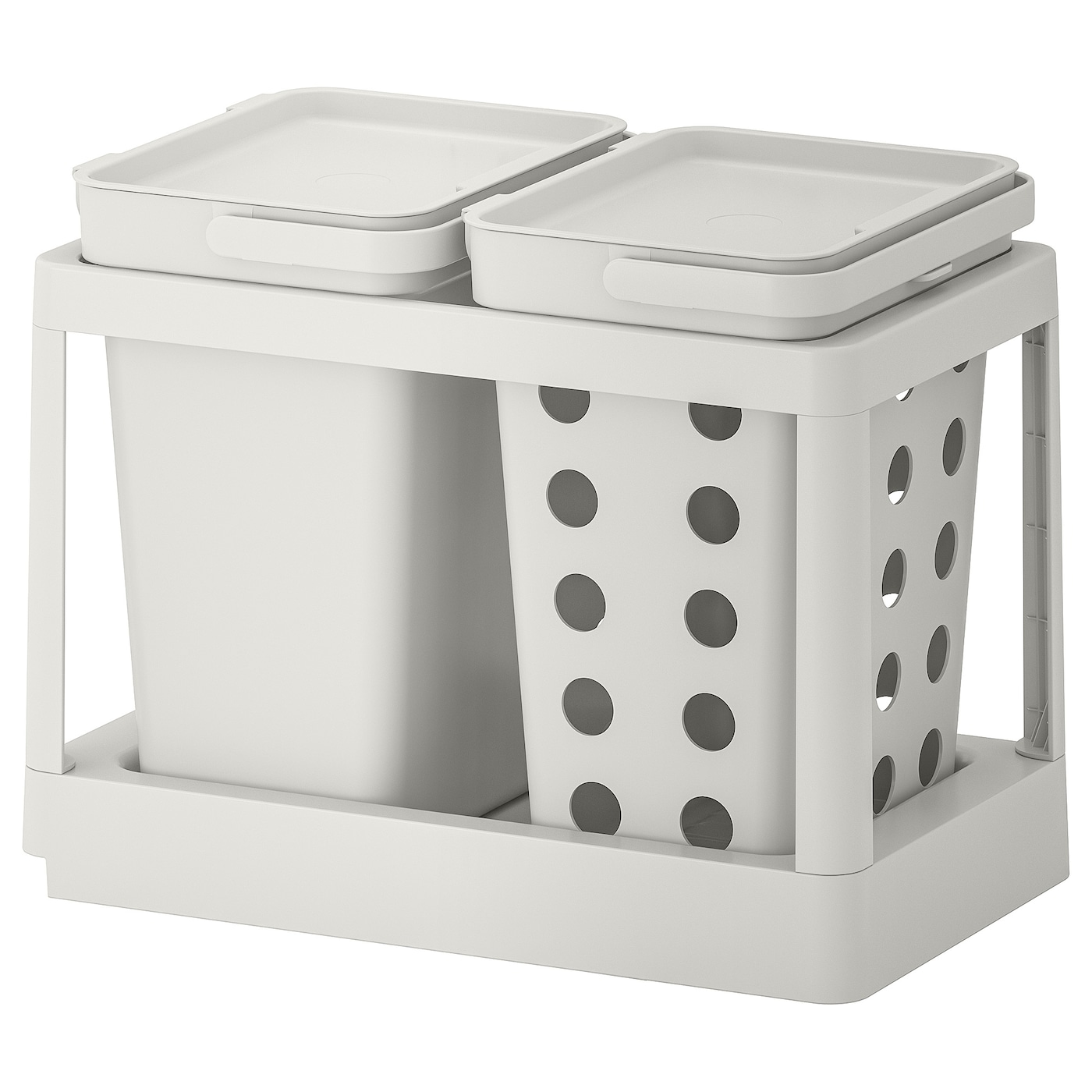 IKEA HÅLLBAR rozwiązanie sortowania śmieci, z wysuwaniem wentylowane/jasnoszary, 20 l