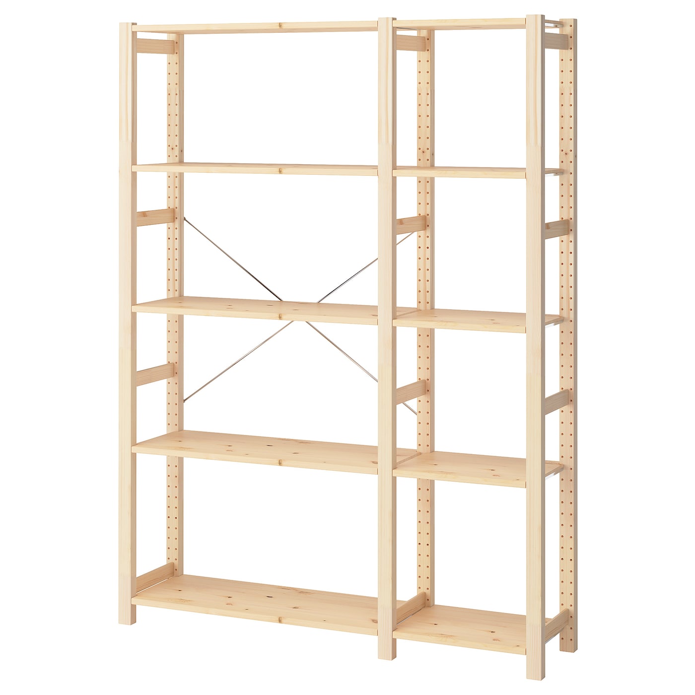 IKEA IVAR 2 sekcje/półki, sosna, 134x30x179 cm
