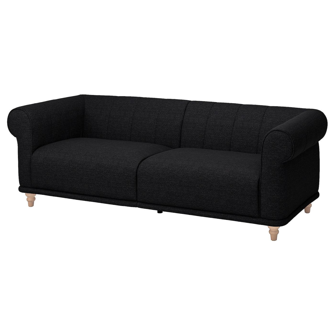 IKEA VISKAFORS sofa 3-osobowa, Lejde antracyt/brzoza, Podłokietnik szerokość: 22 cm
