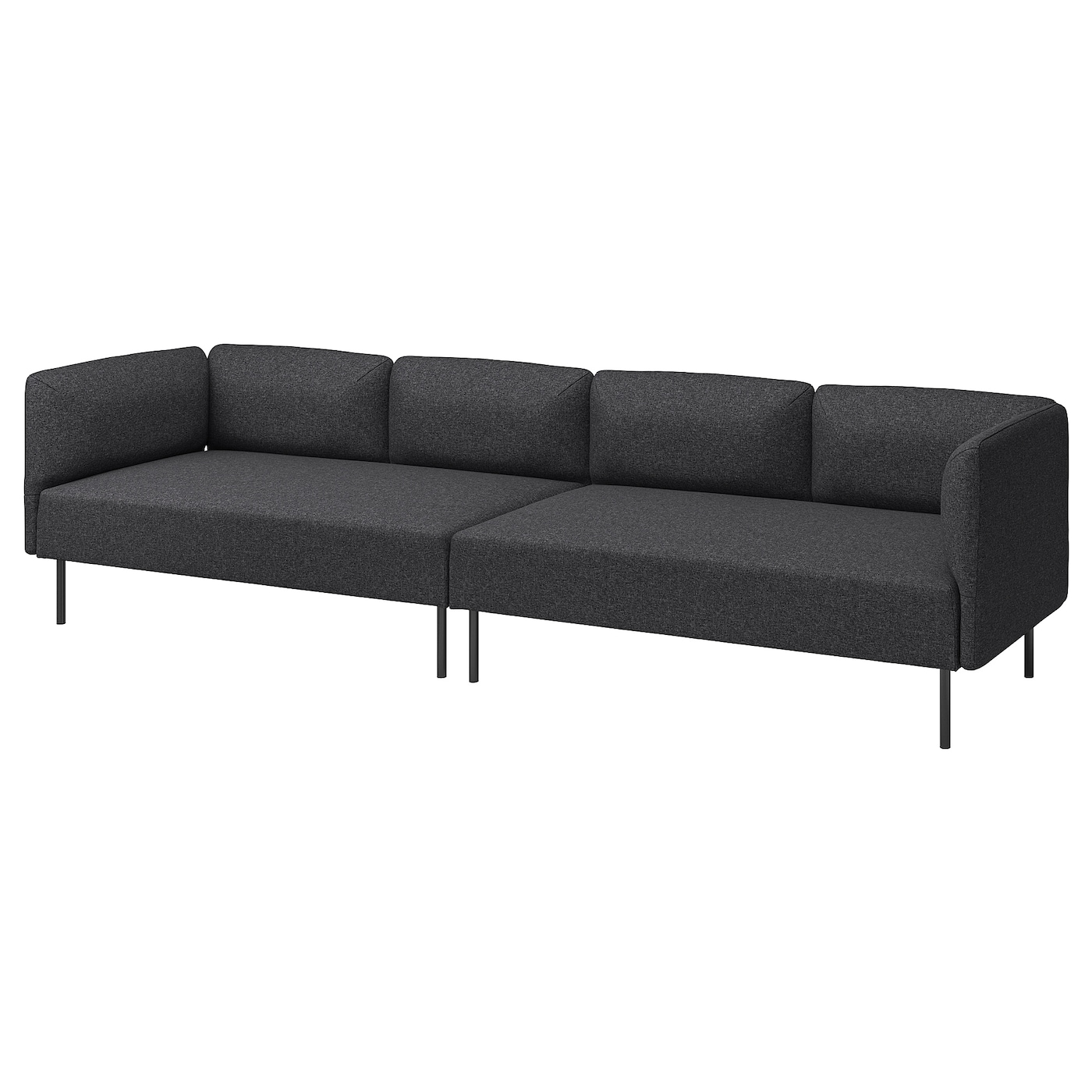 IKEA LILLEHEM 4-osobowa sofa modułowa, Gunnared/ciemnoszary metal, Głębokość: 76 cm