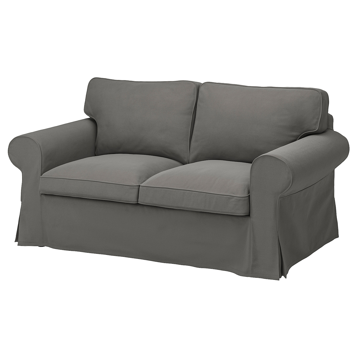 IKEA EKTORP sofa 2-osobowa, Hakebo ciemnoszary, Podłokietnik szerokość: 24 cm