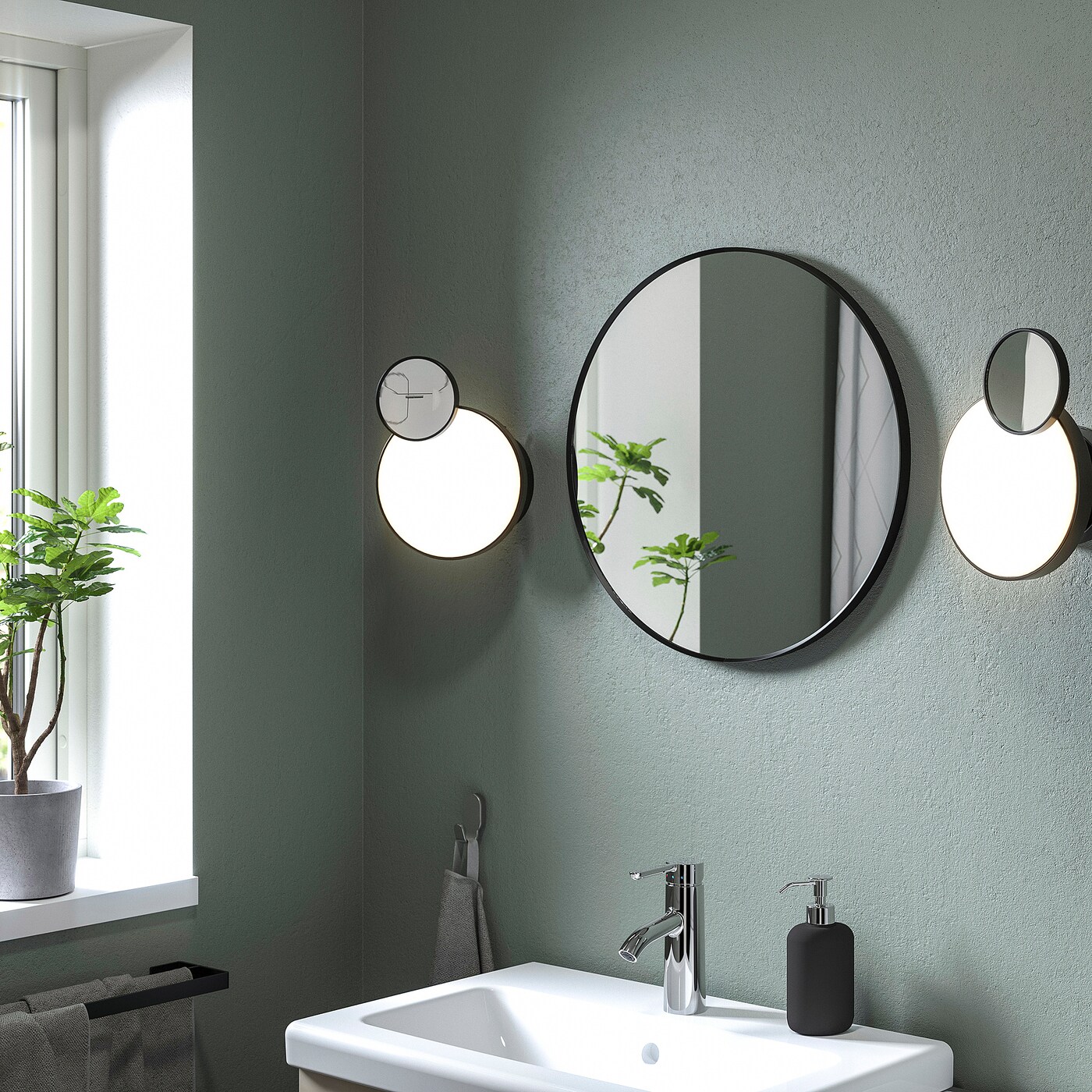 IKEA LINDBYN lustro, czarny, 50 cm