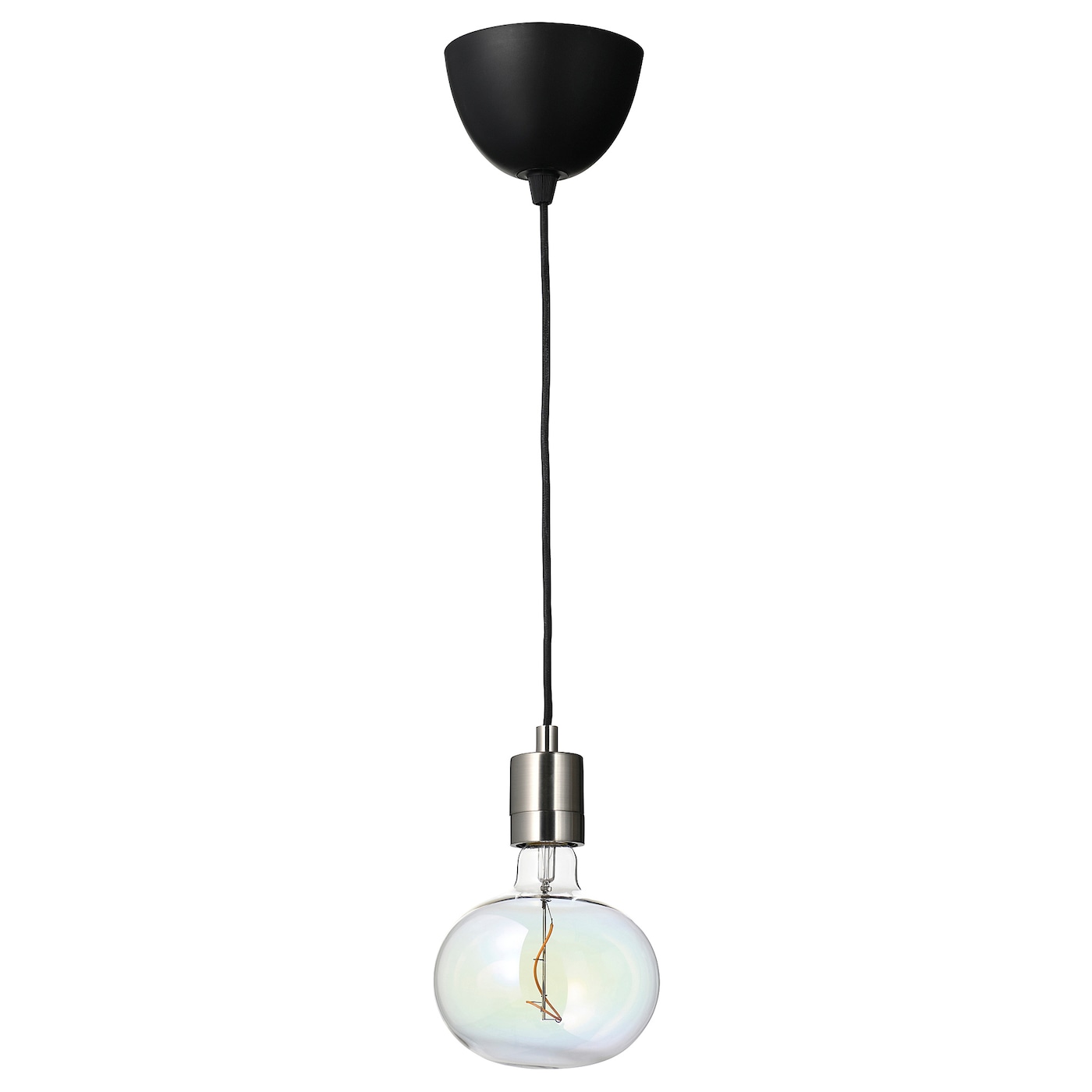 IKEA SKAFTET / MOLNART lampa wisząca z żarówką, niklowano/w kształcie elipsy wielobarwny