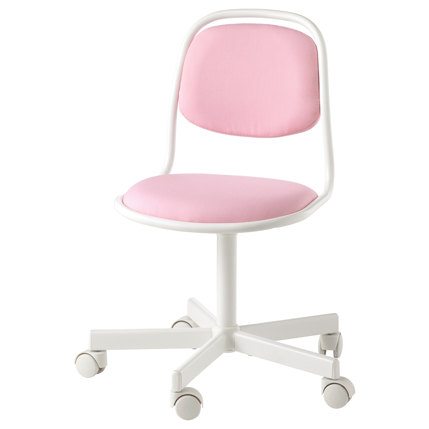 IKEA ÖRFJÄLL dziecięce krzesło biurowe, biały/Vissle różowy, Przetestowano dla: 110 kg