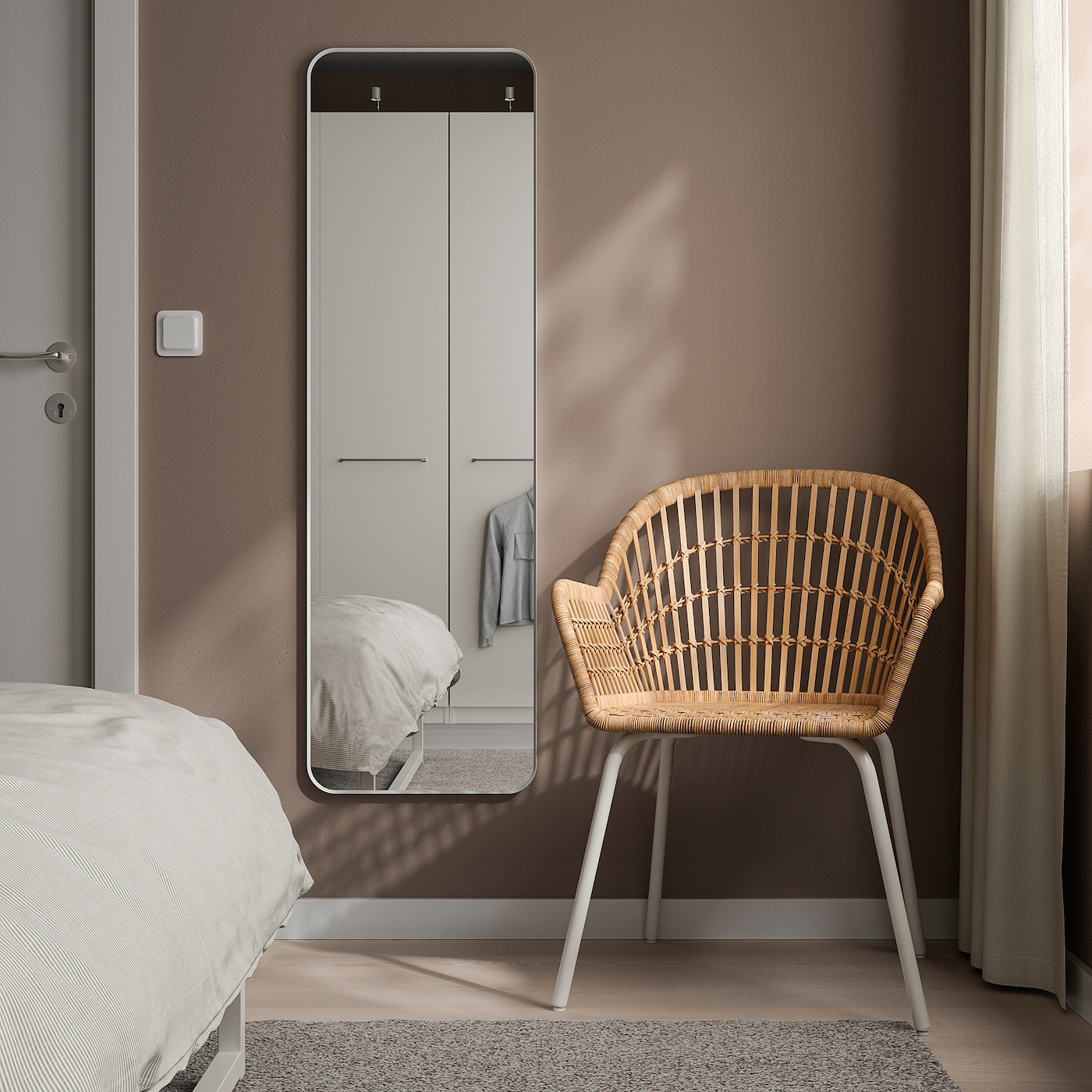IKEA LINDBYN lustro, biały, 40x130 cm