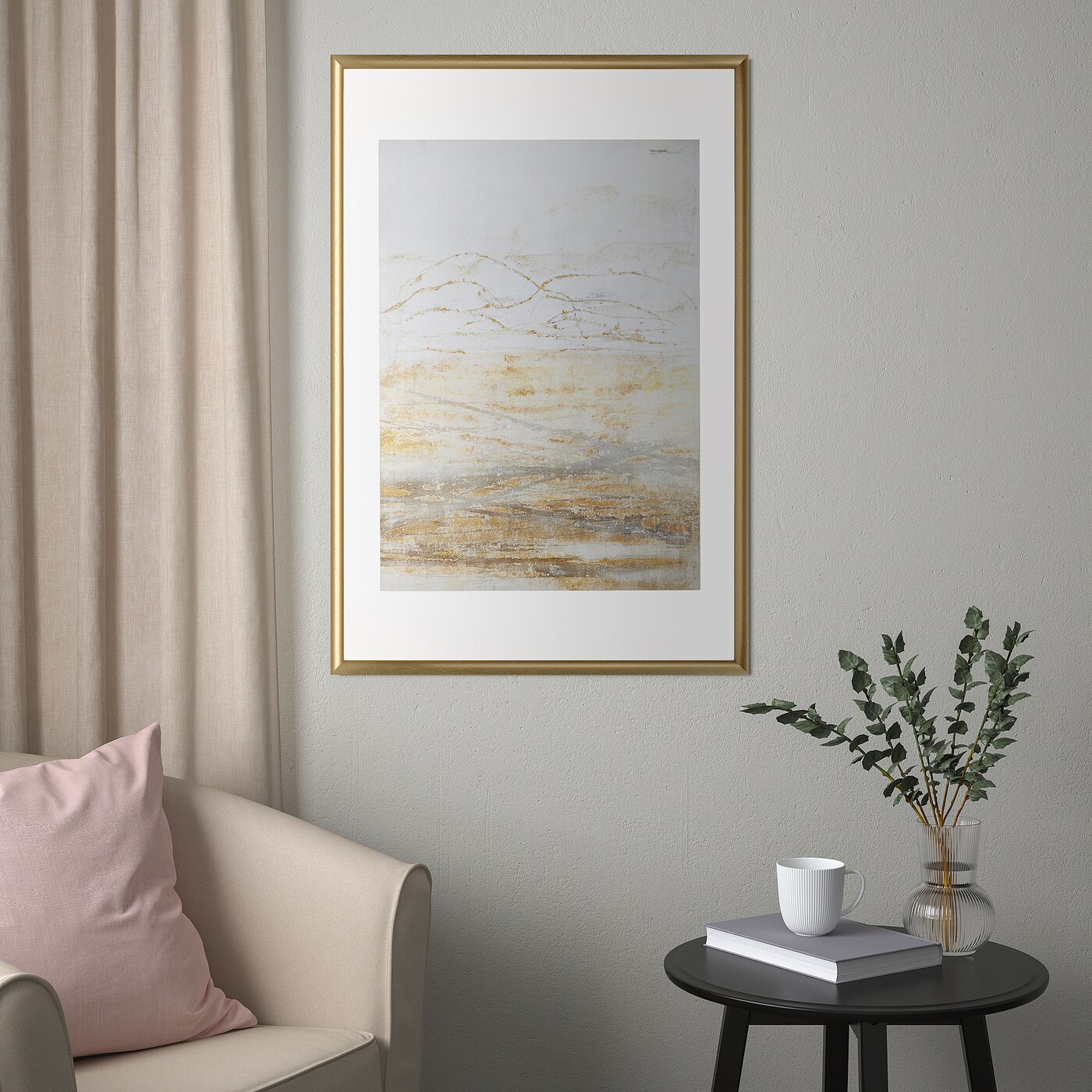 IKEA SILVERHÖJDEN ramka, złoty kolor, 61x91 cm