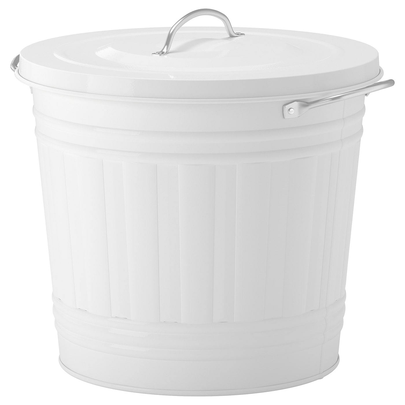 IKEA KNODD kosz metalowy z pokrywką, biały, 16 l