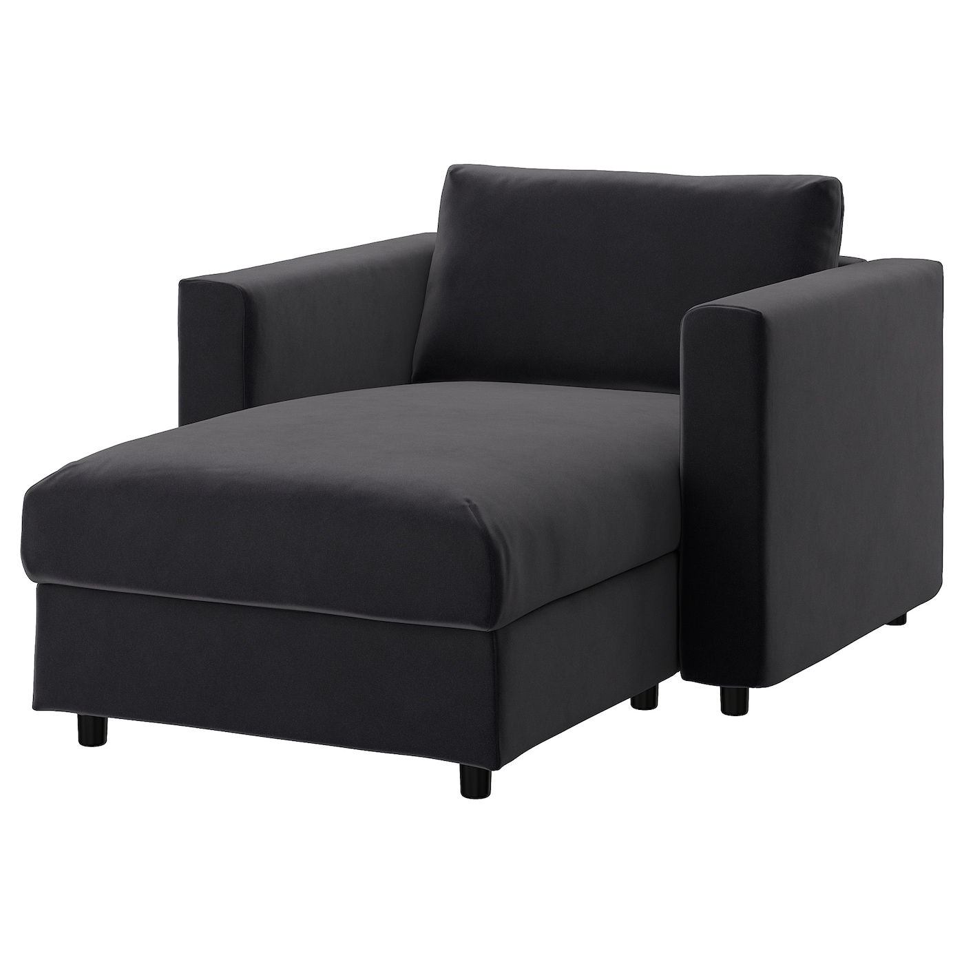 IKEA VIMLE szezlong, Djuparp ciemnoszary, Wysokość z poduchami oparcia: 83 cm
