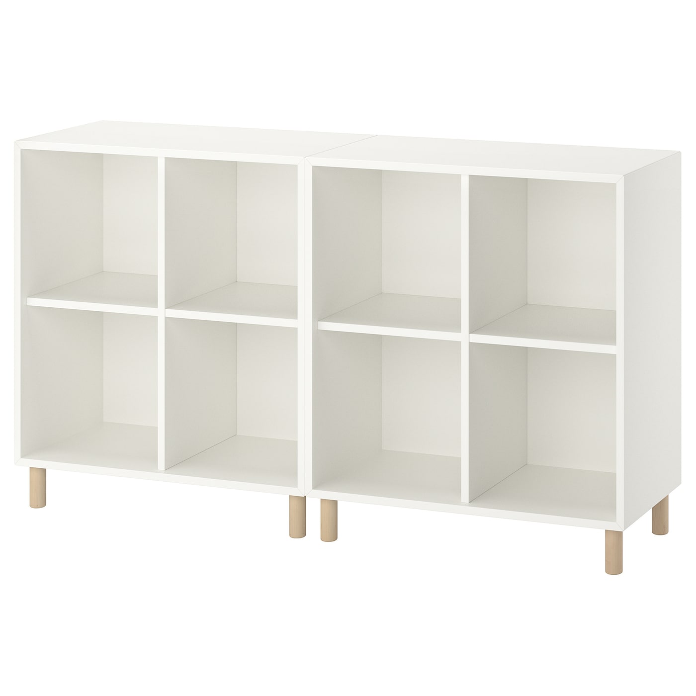 IKEA EKET kombinacja szafek z nóżkami, biały/drewno, 140x35x80 cm