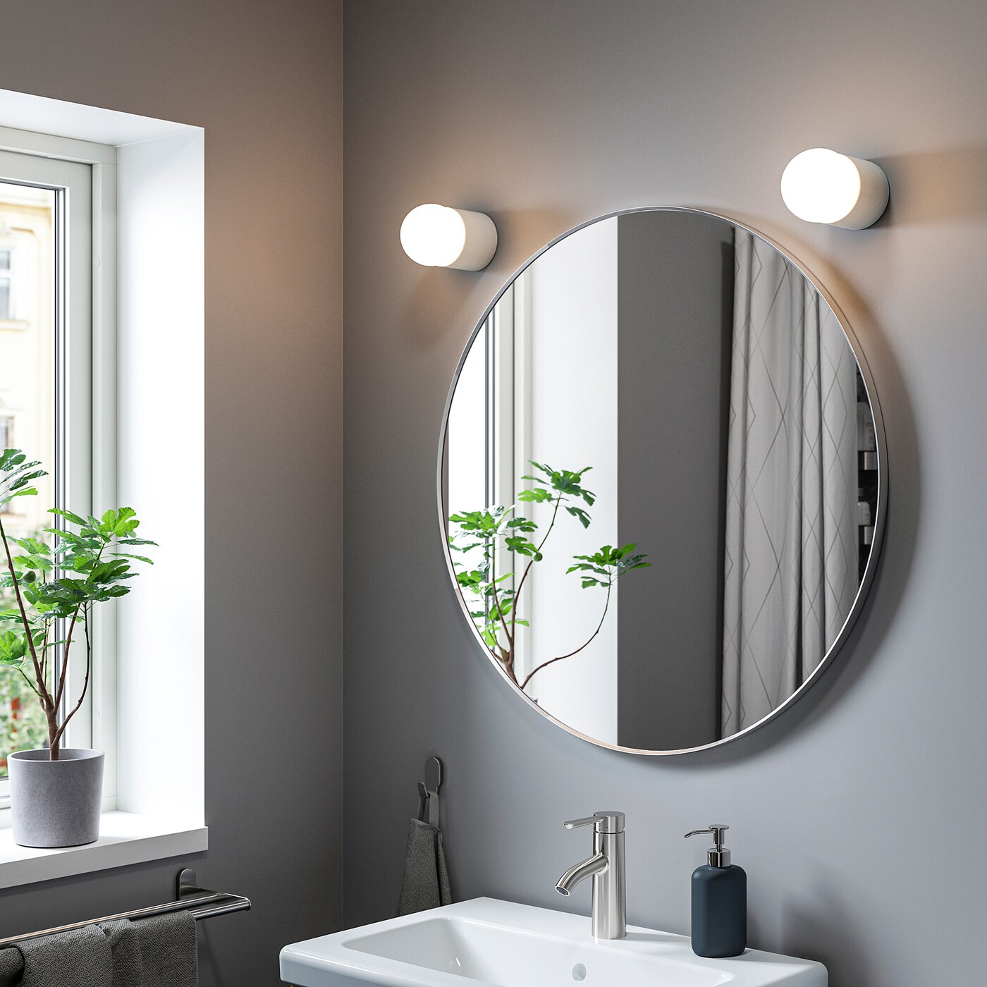 IKEA LINDBYN lustro, aluminium, 80 cm