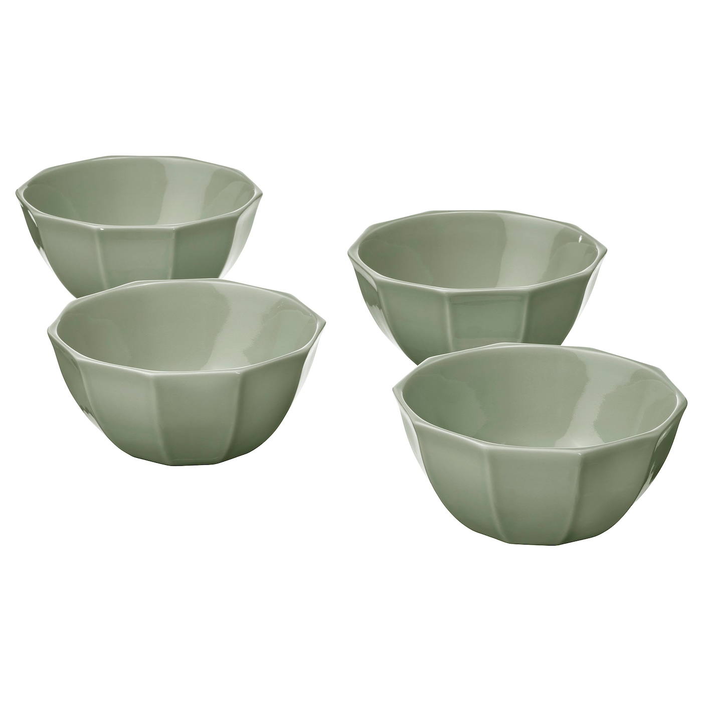 IKEA STRIMMIG miska, kamionka blady szarozielony, 15 cm