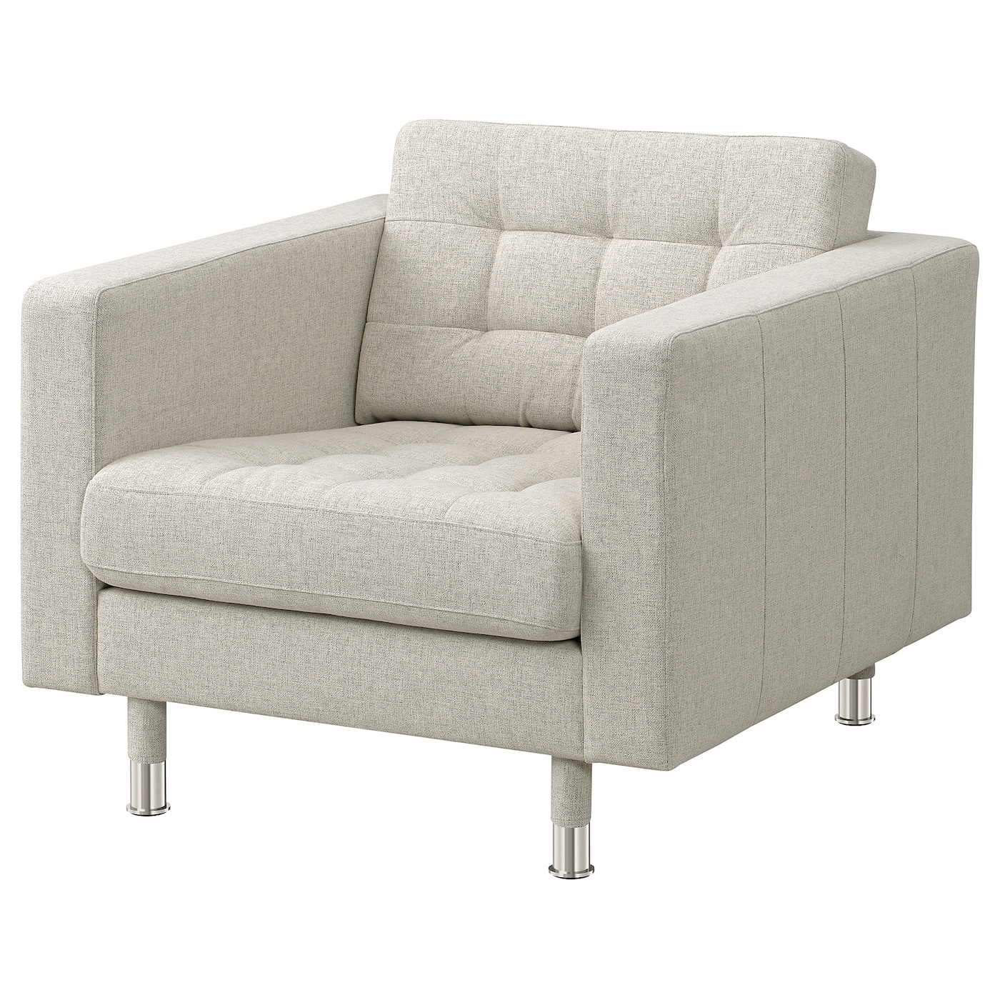 IKEA LANDSKRONA fotel, Gunnared beżowy/metal, Szerokość: 89 cm