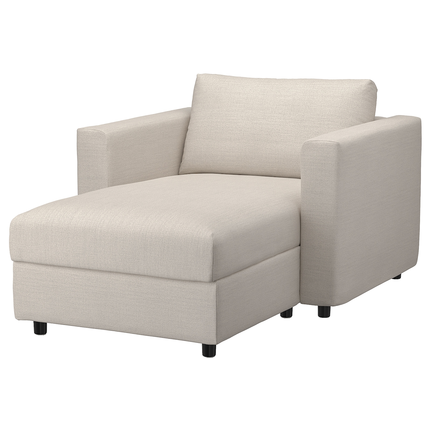 IKEA VIMLE szezlong, Gunnared beżowy, Wysokość z poduchami oparcia: 83 cm
