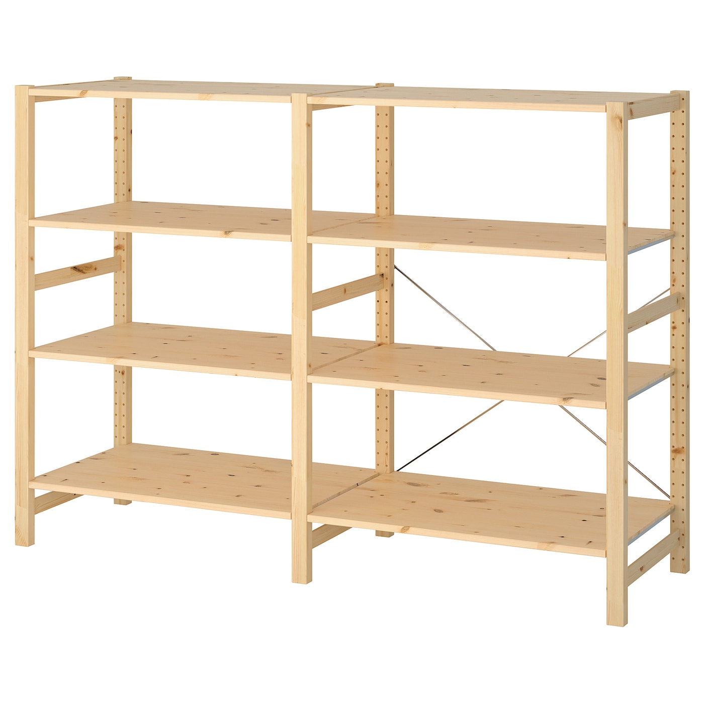 IKEA IVAR 2 sekcje/półki, sosna, 174x50x124 cm