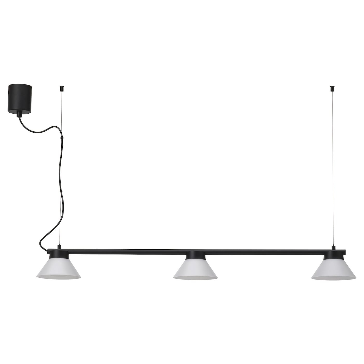 IKEA SAMBORD lampa wisząca/3 lampki, czarny/biały, Wysokość: 11 cm