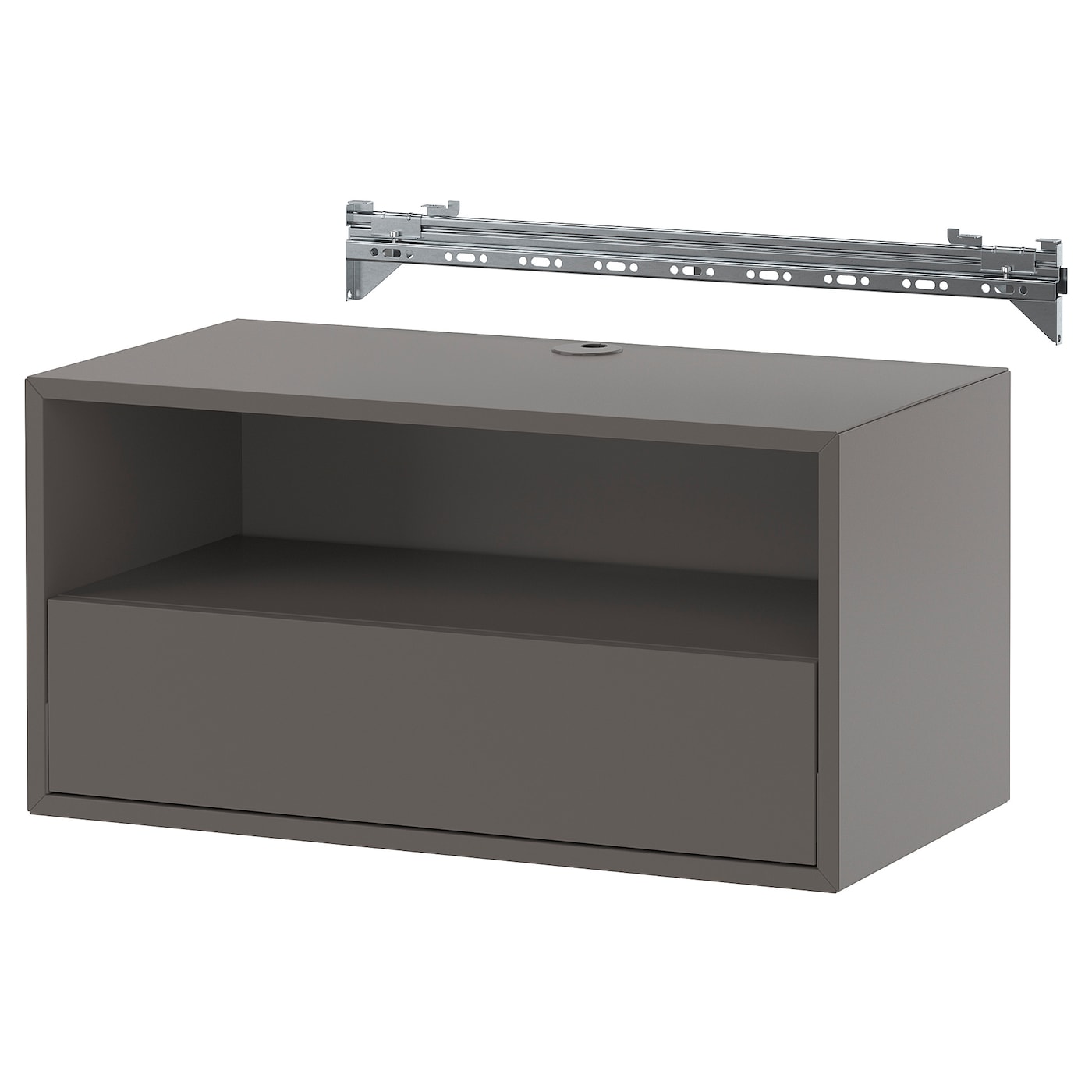 IKEA EKET półka ścien n media z listwą mocuj, ciemnoszary, 70x35x35 cm