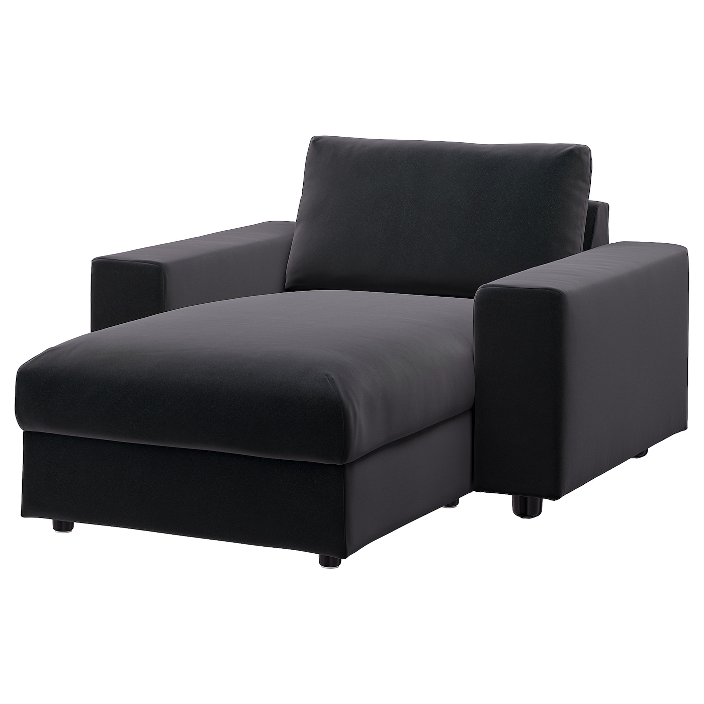 IKEA VIMLE szezlong, Djuparp/ciemnoszary z szerokimi podłokietnikami, Wysokość z poduchami oparcia: 83 cm