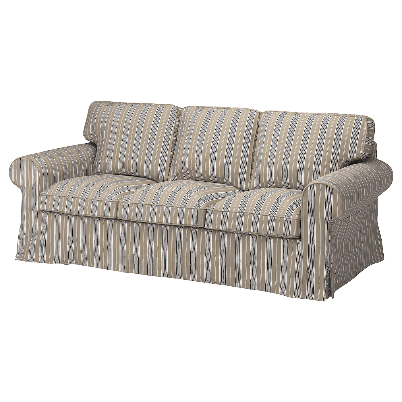 IKEA EKTORP sofa 3-osobowa, Karlshov beżowy/wielokolorowy, Podłokietnik szerokość: 24 cm