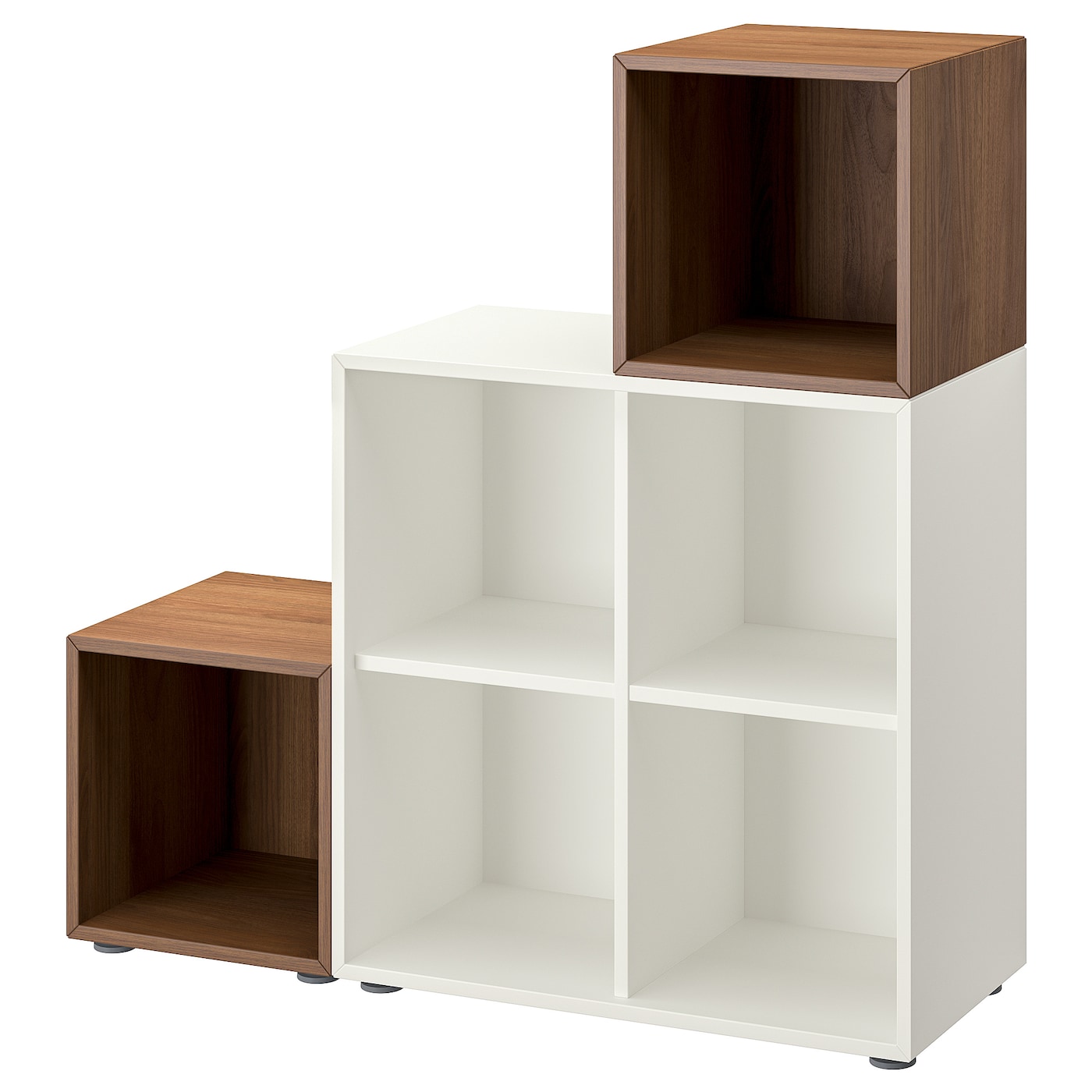 IKEA EKET kombinacja szafek ze stopkami, biały/orzech, 105x35x107 cm