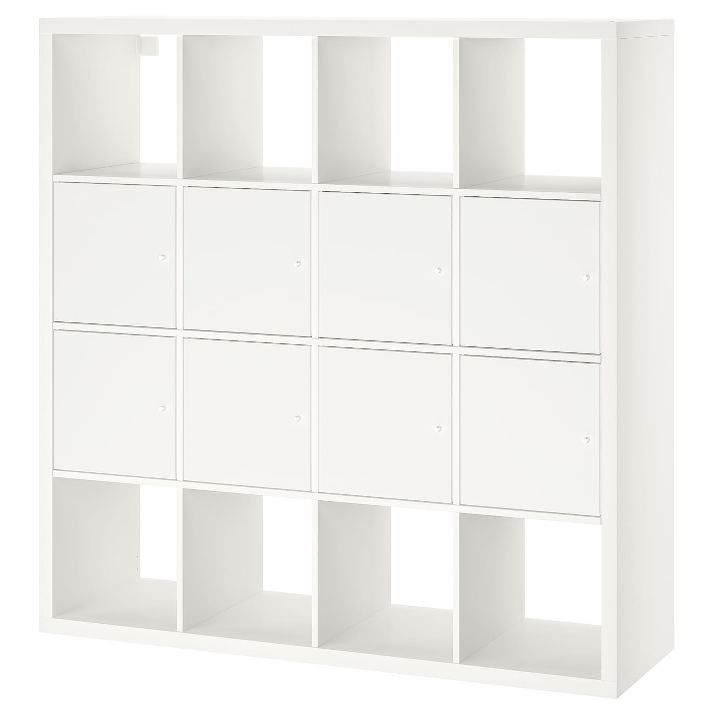 IKEA KALLAX regał z 8 wkładami, biały, 147x147 cm