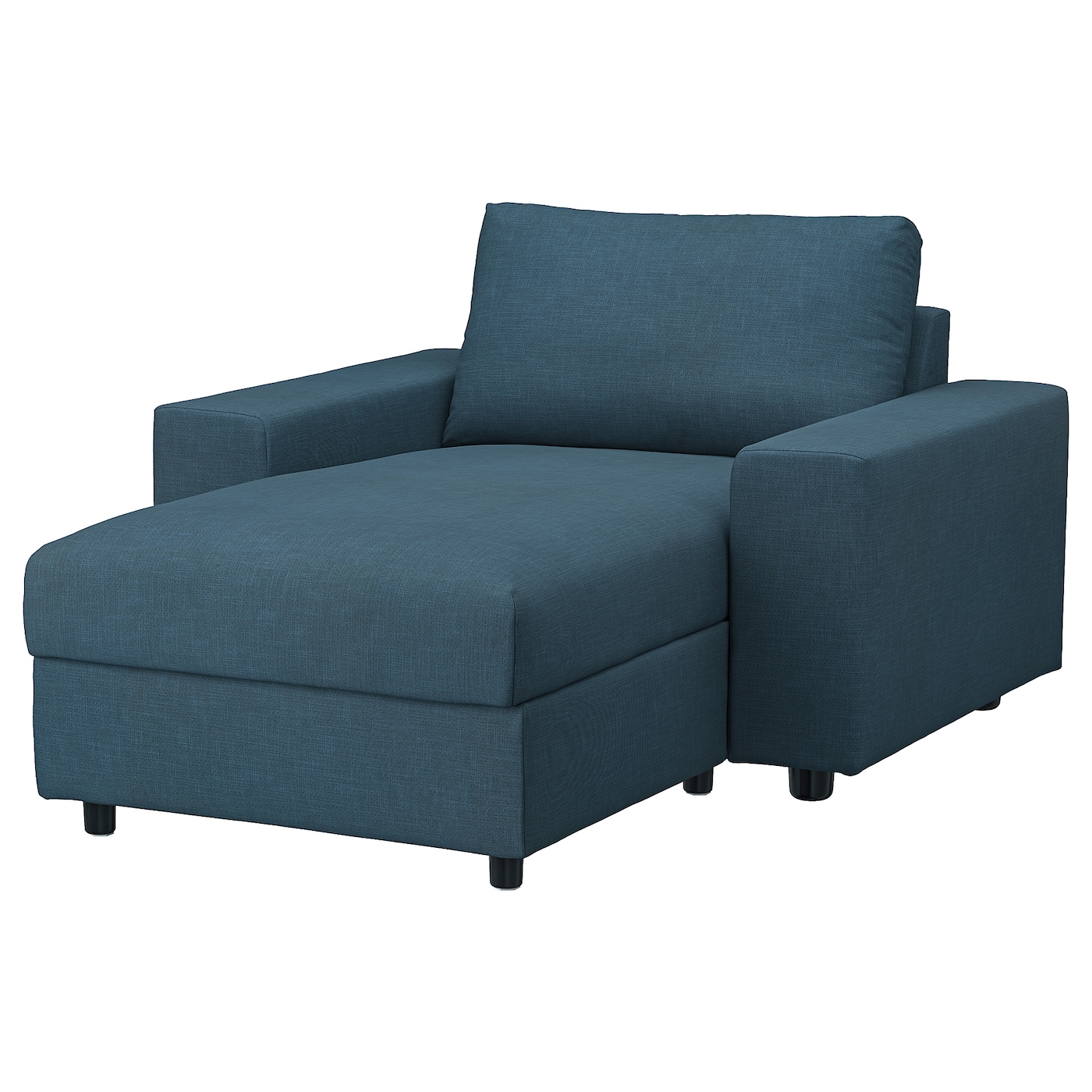 IKEA VIMLE szezlong, z szerokimi podłokietnikami/Hillared granatowy, Wysokość z poduchami oparcia: 83 cm